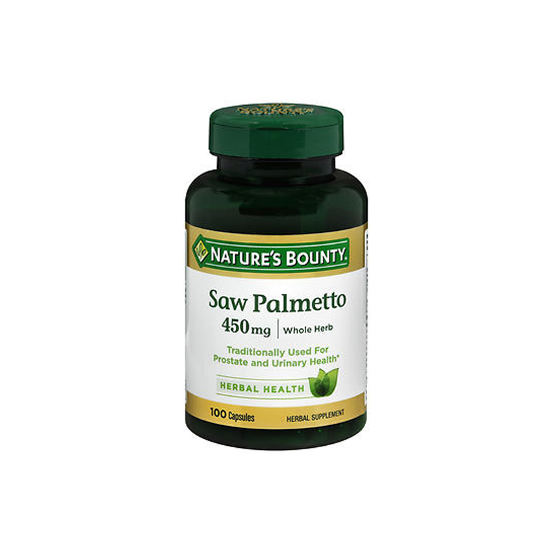 Nature's Bounty Saw Palmetto 450mg Whole Herb 100 Capsules