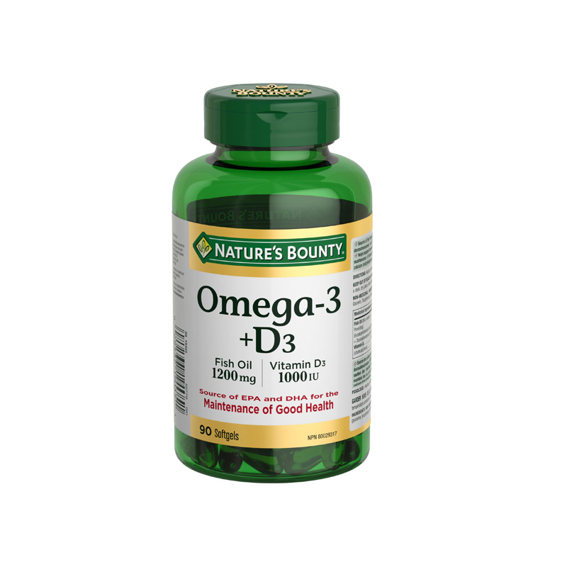 Fish Oil 1200 mg + Vitamin D3 1000 IU 90 Softgels