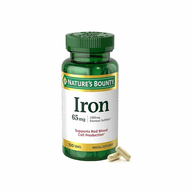 Nature's Bounty Iron 65mg (325 mg Ferrous Sulfate)100 Tab (USA)