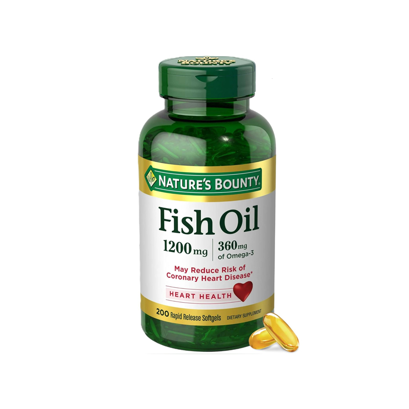 Nature's Bounty Fish Oil Omega-3 1200mg+360mg -200 Softgel